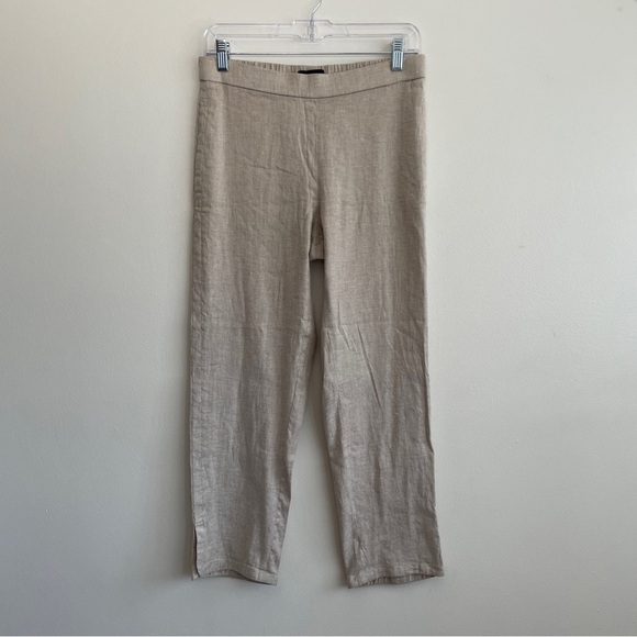 Theory linen pants Thorina Tierra Wash Cropped elastic waist stretchy minimalist - Picture 2 of 16